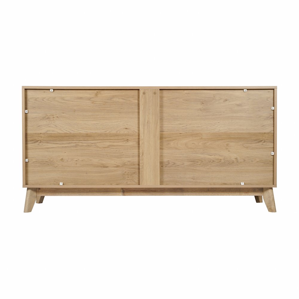 Modern Buffet Sideboard/TV Stand with 4 Soft Close Doors, Light Natural