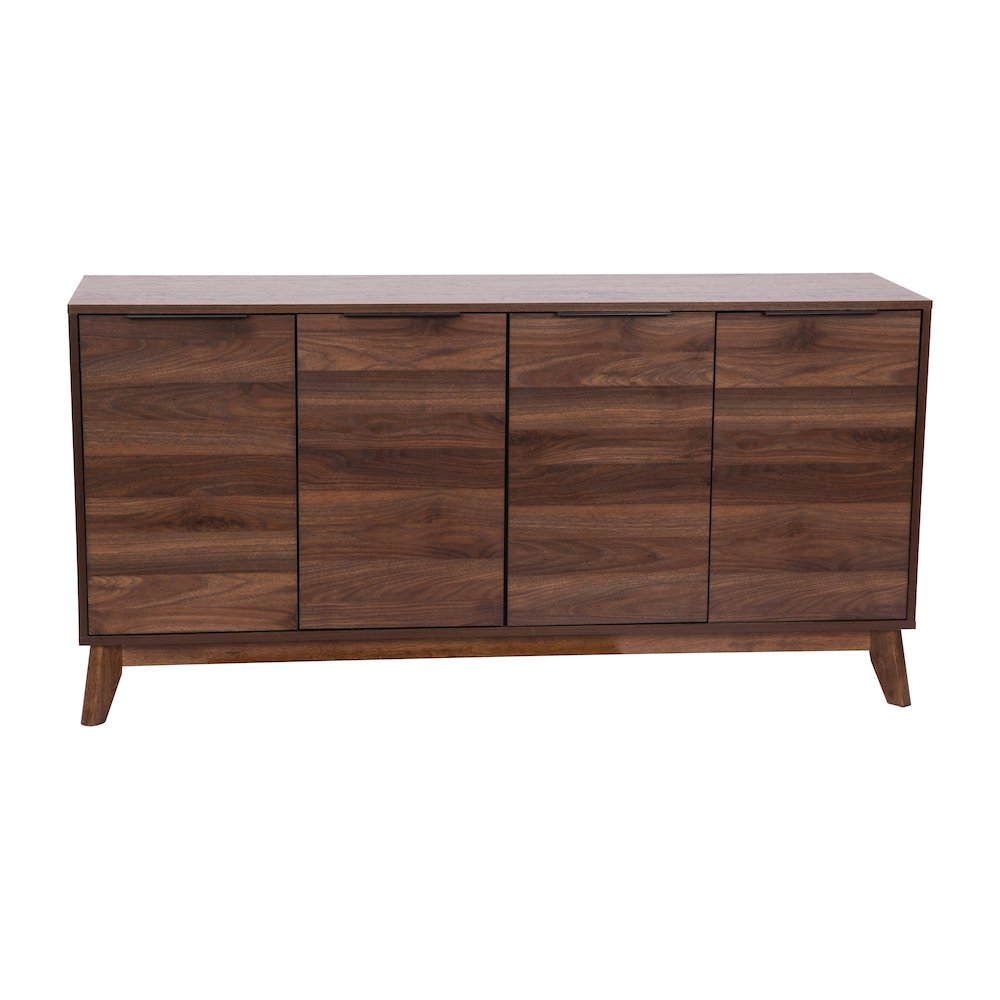 60 in 4 Door Storage Buffet Sideboard, TV Stand for up to 64" TV's, Dark Walnut