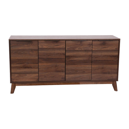 60 in 4 Door Storage Buffet Sideboard, TV Stand for up to 64" TV's, Dark Walnut