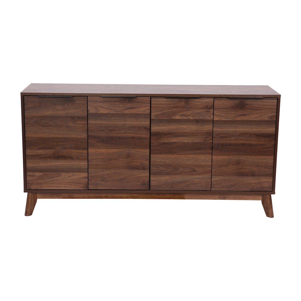 60 in 4 Door Storage Buffet Sideboard, TV Stand for up to 64" TV's, Dark Walnut