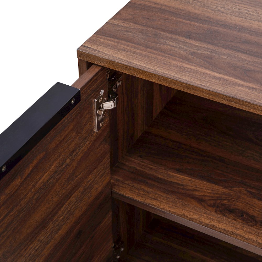 60 in 4 Door Storage Buffet Sideboard, TV Stand for up to 64" TV's, Dark Walnut