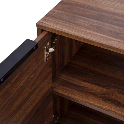 60 in 4 Door Storage Buffet Sideboard, TV Stand for up to 64" TV's, Dark Walnut