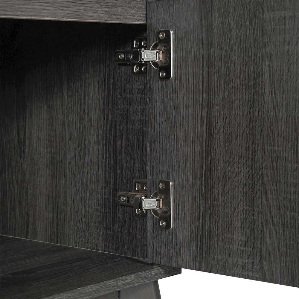Mid-Century modern 70 Inch media console holds TV's 65+ inches, Black Wash