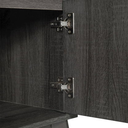 Mid-Century modern 70 Inch media console holds TV's 65+ inches, Black Wash