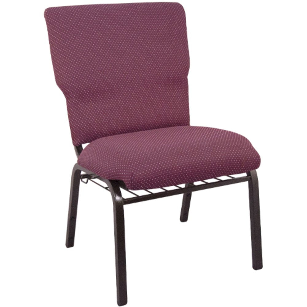 Burgundy Pattern Discount Church Chair - 21 in. Wide