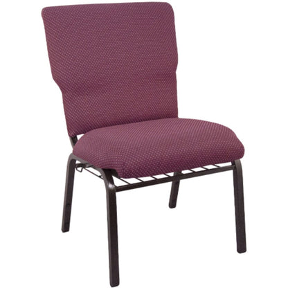 Burgundy Pattern Discount Church Chair - 21 in. Wide