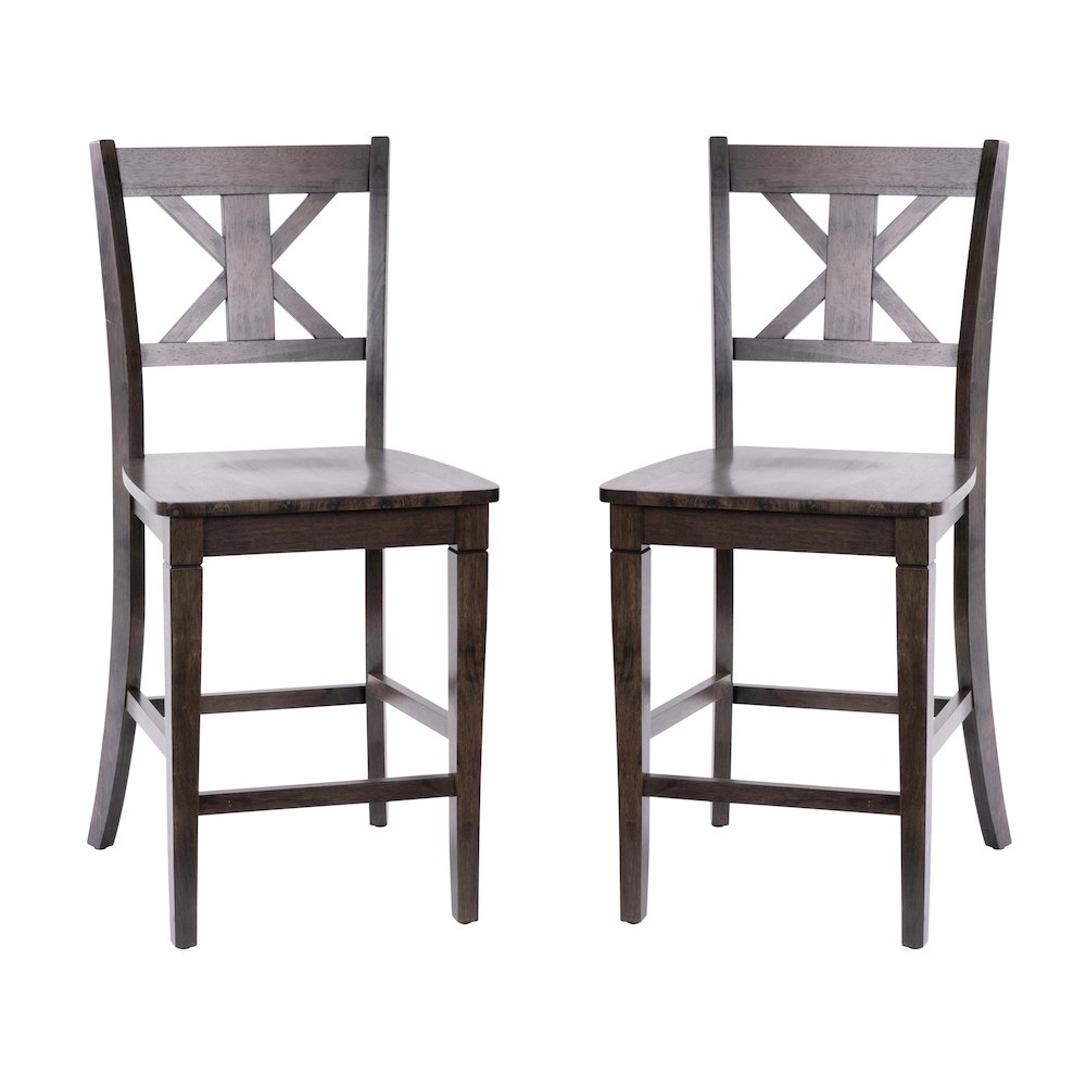 Set of 2 Modern Farmhouse Style Commercial Grade Counter Height Stools
