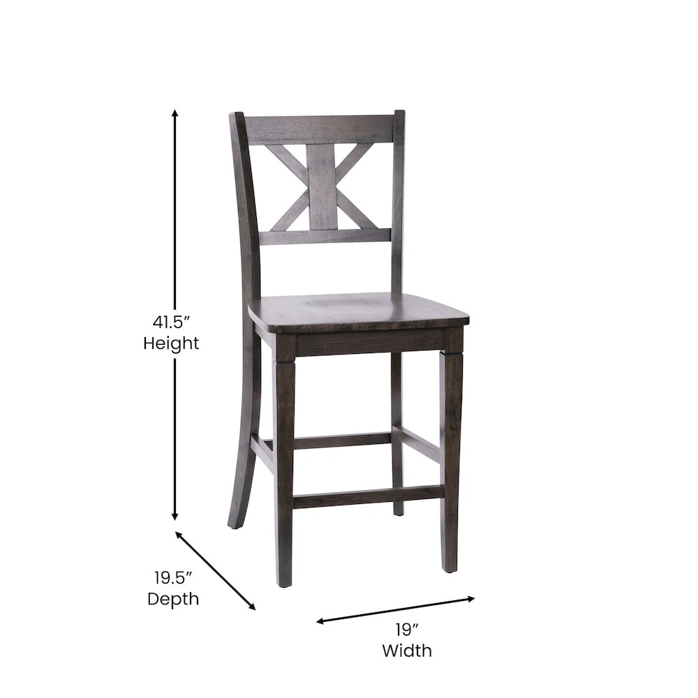Set of 2 Modern Farmhouse Style Commercial Grade Counter Height Stools