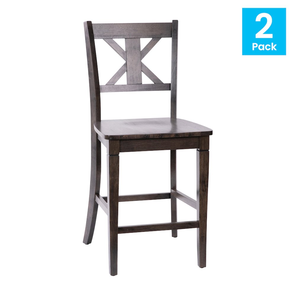 Set of 2 Modern Farmhouse Style Commercial Grade Counter Height Stools