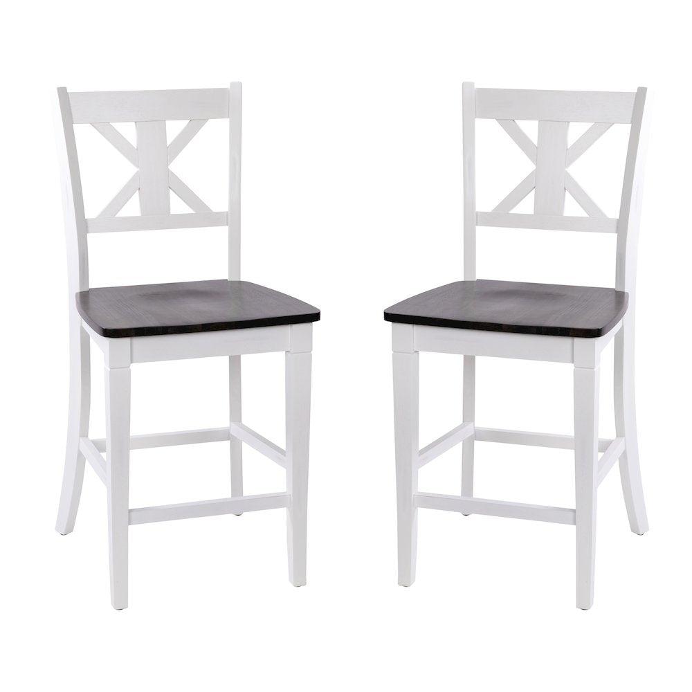 Set of 2 Modern Farmhouse Style Commercial Grade Counter Height Stools