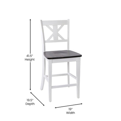 Set of 2 Modern Farmhouse Style Commercial Grade Counter Height Stools