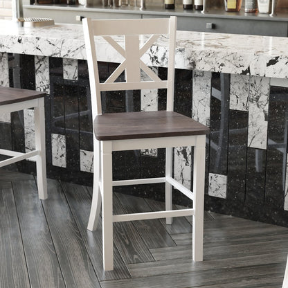 Set of 2 Modern Farmhouse Style Commercial Grade Counter Height Stools