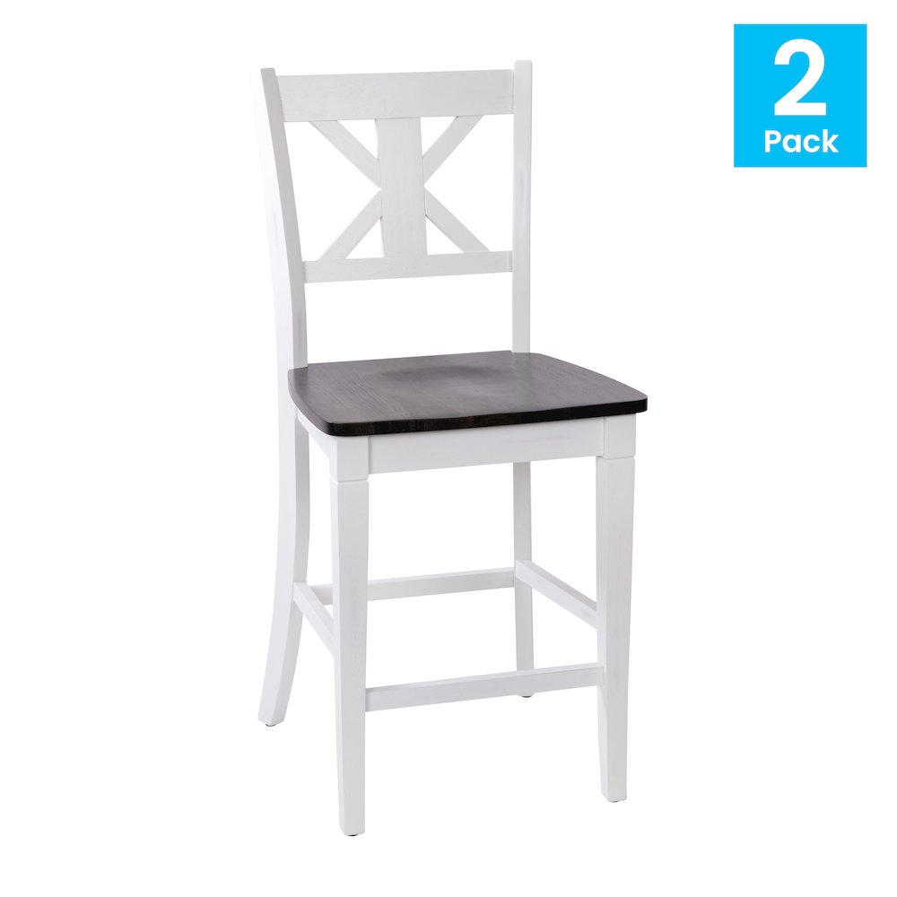 Set of 2 Modern Farmhouse Style Commercial Grade Counter Height Stools