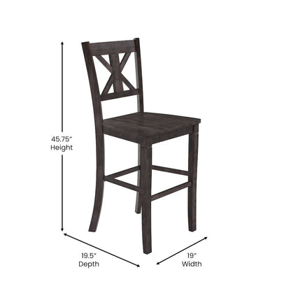 Set of 2 Modern Farmhouse Style Commercial Grade Bar Height Stools