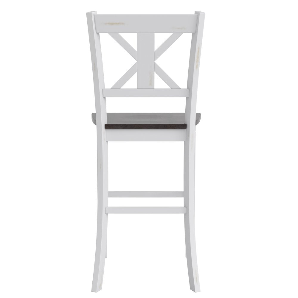Set of 2 Modern Farmhouse Style Commercial Grade Bar Height Stools