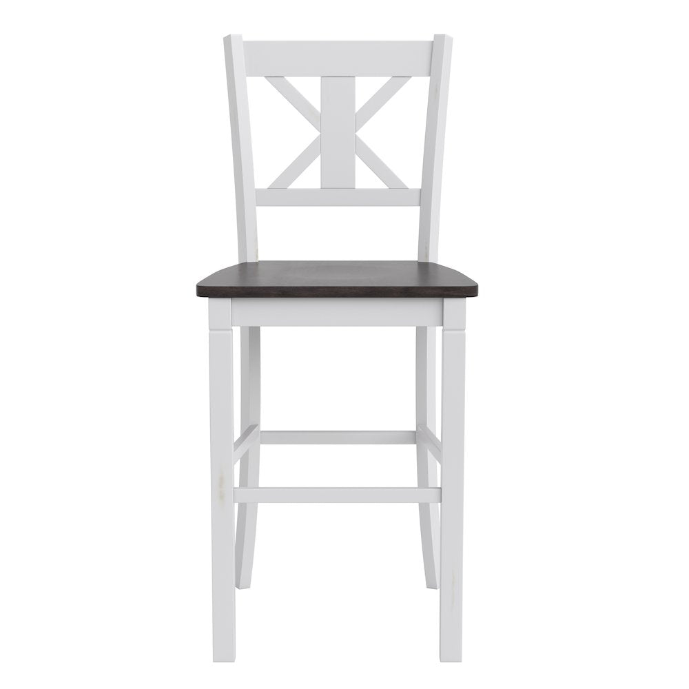 Set of 2 Modern Farmhouse Style Commercial Grade Bar Height Stools