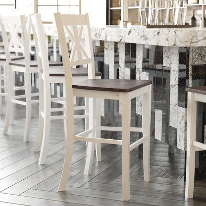Set of 2 Modern Farmhouse Style Commercial Grade Bar Height Stools