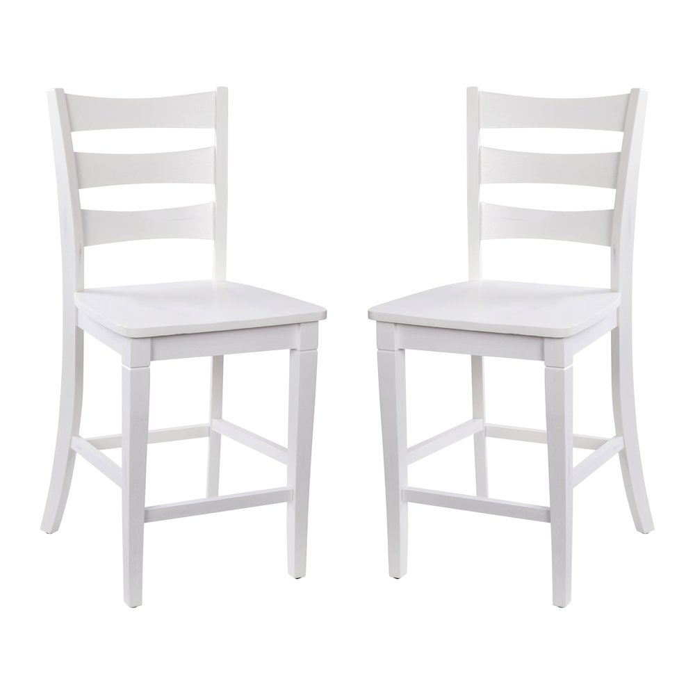 Set of 2 Classic Style Commercial Grade Ladderback Counter Height Stools