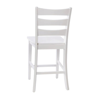 Set of 2 Classic Style Commercial Grade Ladderback Counter Height Stools