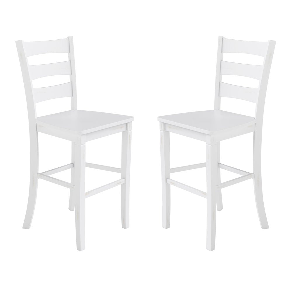 Set of 2 Classic Style Commercial Grade Ladderback Bar Height Stools