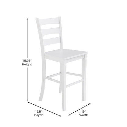Set of 2 Classic Style Commercial Grade Ladderback Bar Height Stools