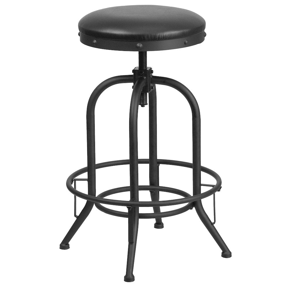 30'' Barstool with Swivel Lift Black LeatherSoft Seat