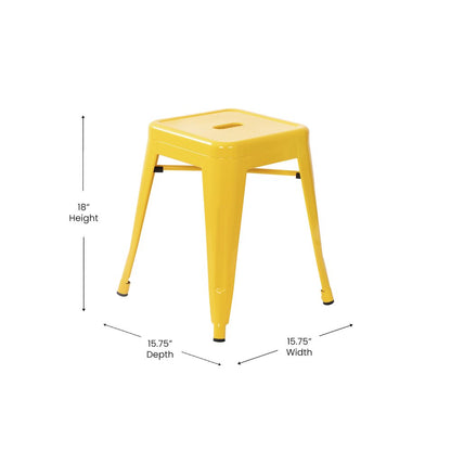 Set of 4 Space Saving 18 Inch Indoor Dining Stool for home or business use