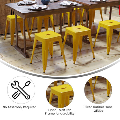 Set of 4 Space Saving 18 Inch Indoor Dining Stool for home or business use