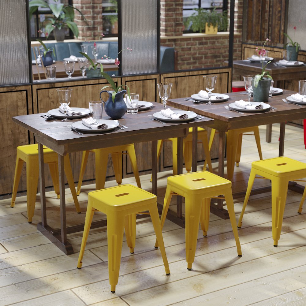 Set of 4 Space Saving 18 Inch Indoor Dining Stool for home or business use