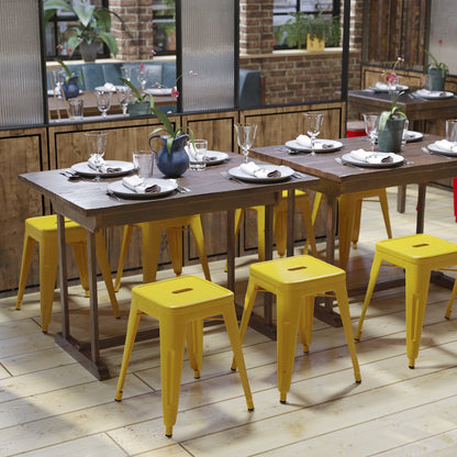 Set of 4 Space Saving 18 Inch Indoor Dining Stool for home or business use