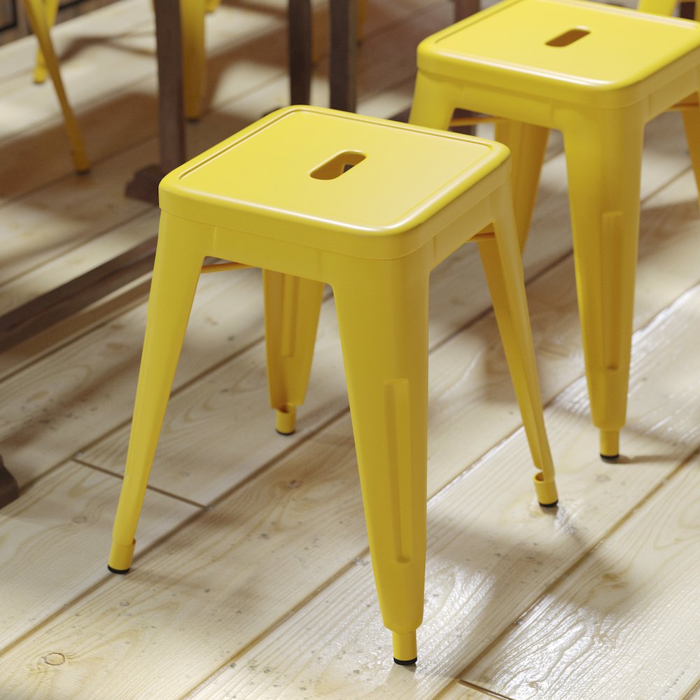 Set of 4 Space Saving 18 Inch Indoor Dining Stool for home or business use