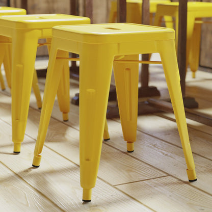 Set of 4 Space Saving 18 Inch Indoor Dining Stool for home or business use
