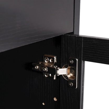 Black 59in Modern Kitchen and Dining Room Buffet Sideboard Storage Cabinet