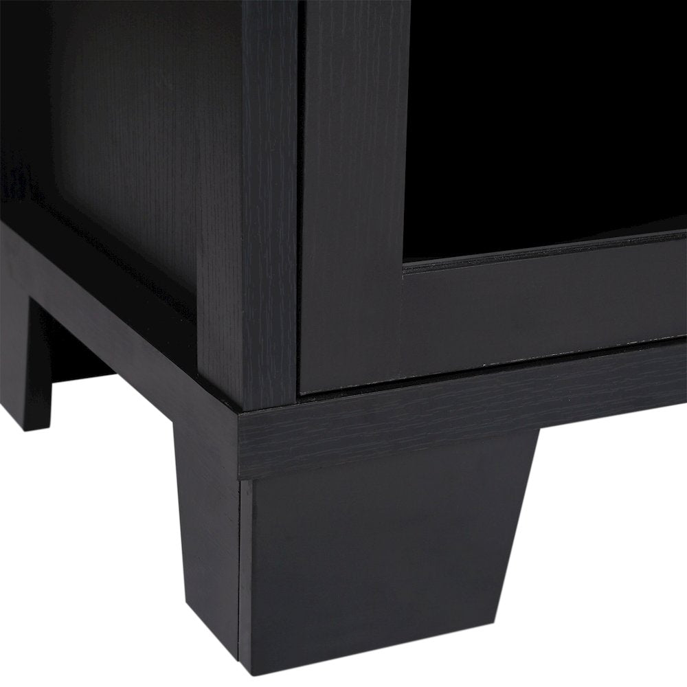 Black 59in Modern Kitchen and Dining Room Buffet Sideboard Storage Cabinet