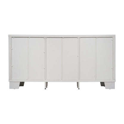 White 59 Inch Modern Kitchen and Dining Room Buffet Sideboard Storage Cabinet