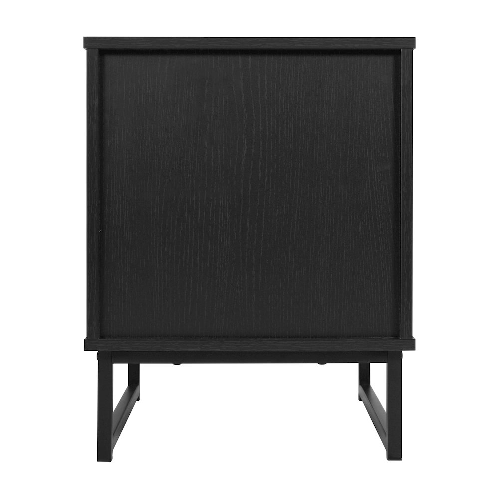 Set of 2 Mid-Century Modern Nightstands or End Tables, Black