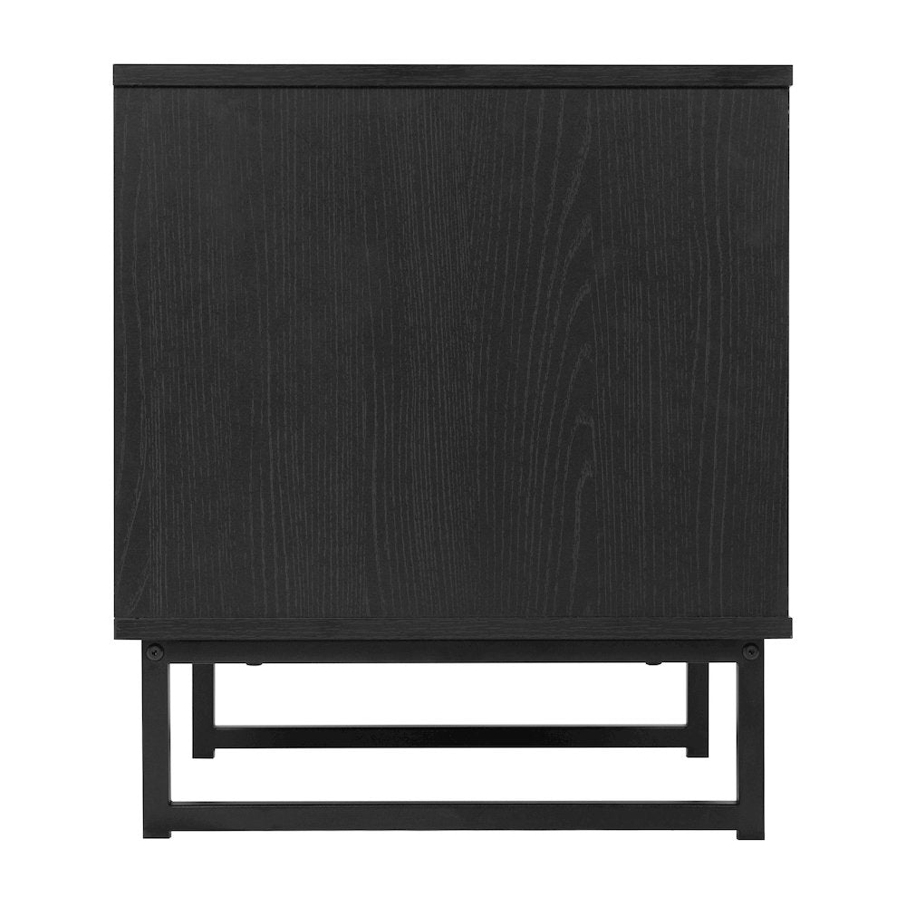 Set of 2 Mid-Century Modern Nightstands or End Tables, Black