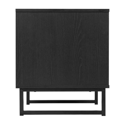 Set of 2 Mid-Century Modern Nightstands or End Tables, Black