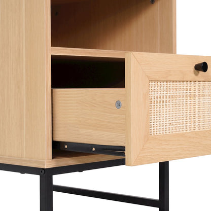 Set of 2 Mid-Century Modern Nightstands or End Tables, Natural