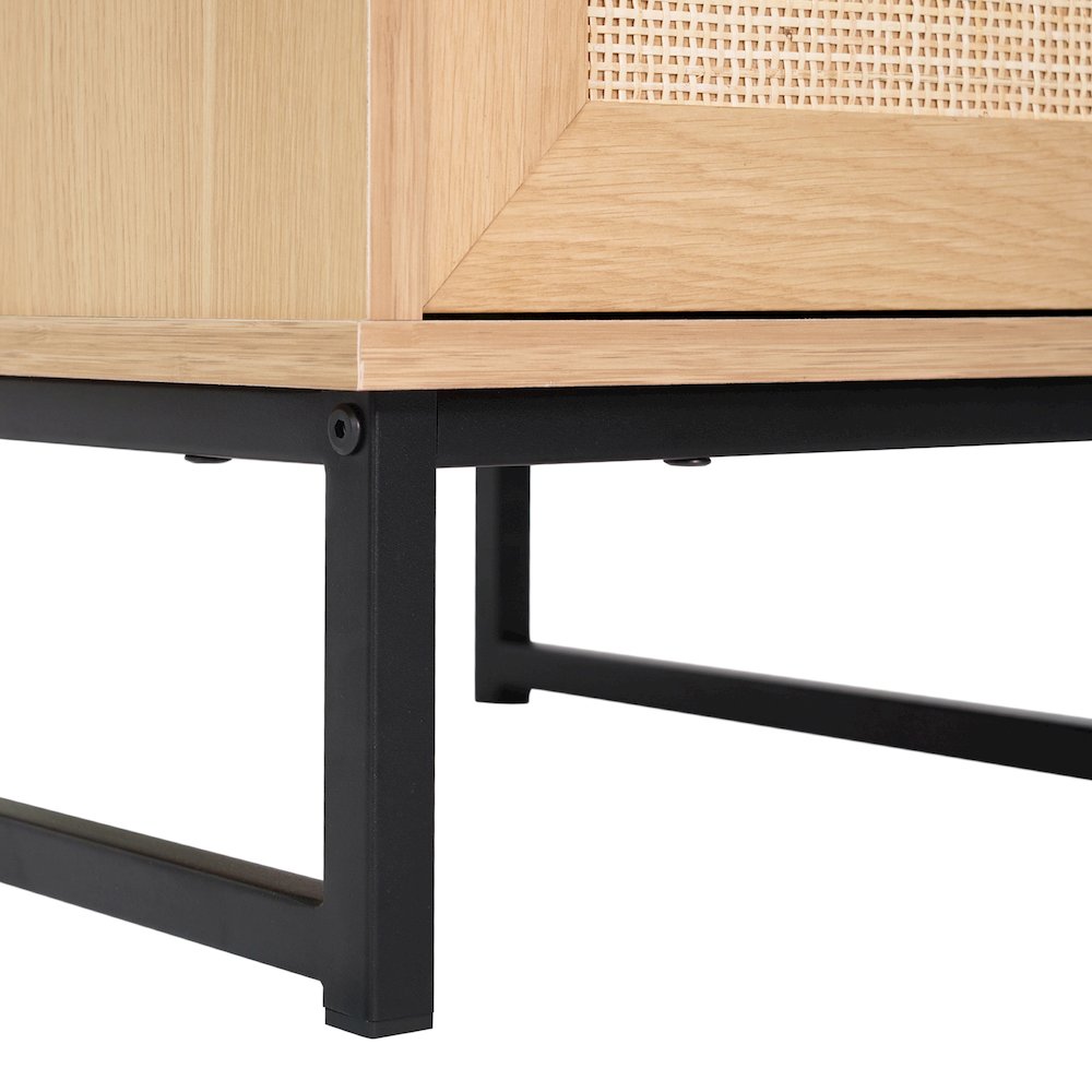 Set of 2 Mid-Century Modern Nightstands or End Tables, Natural