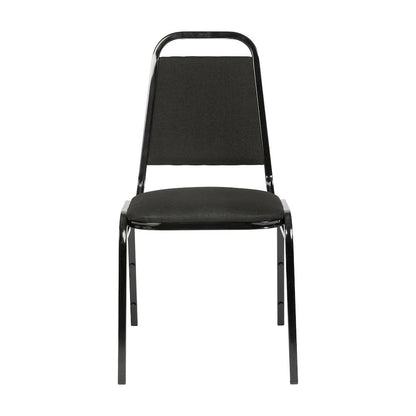 Trapezoidal Back Stacking Banquet Chair in Black Fabric - Black Frame
