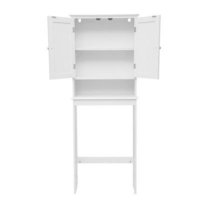 Farmhouse Style Over the Toilet Bathroom Storage Cabinet Organizer, White