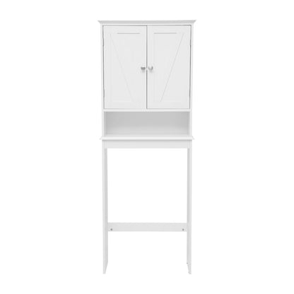 Farmhouse Style Over the Toilet Bathroom Storage Cabinet Organizer, White