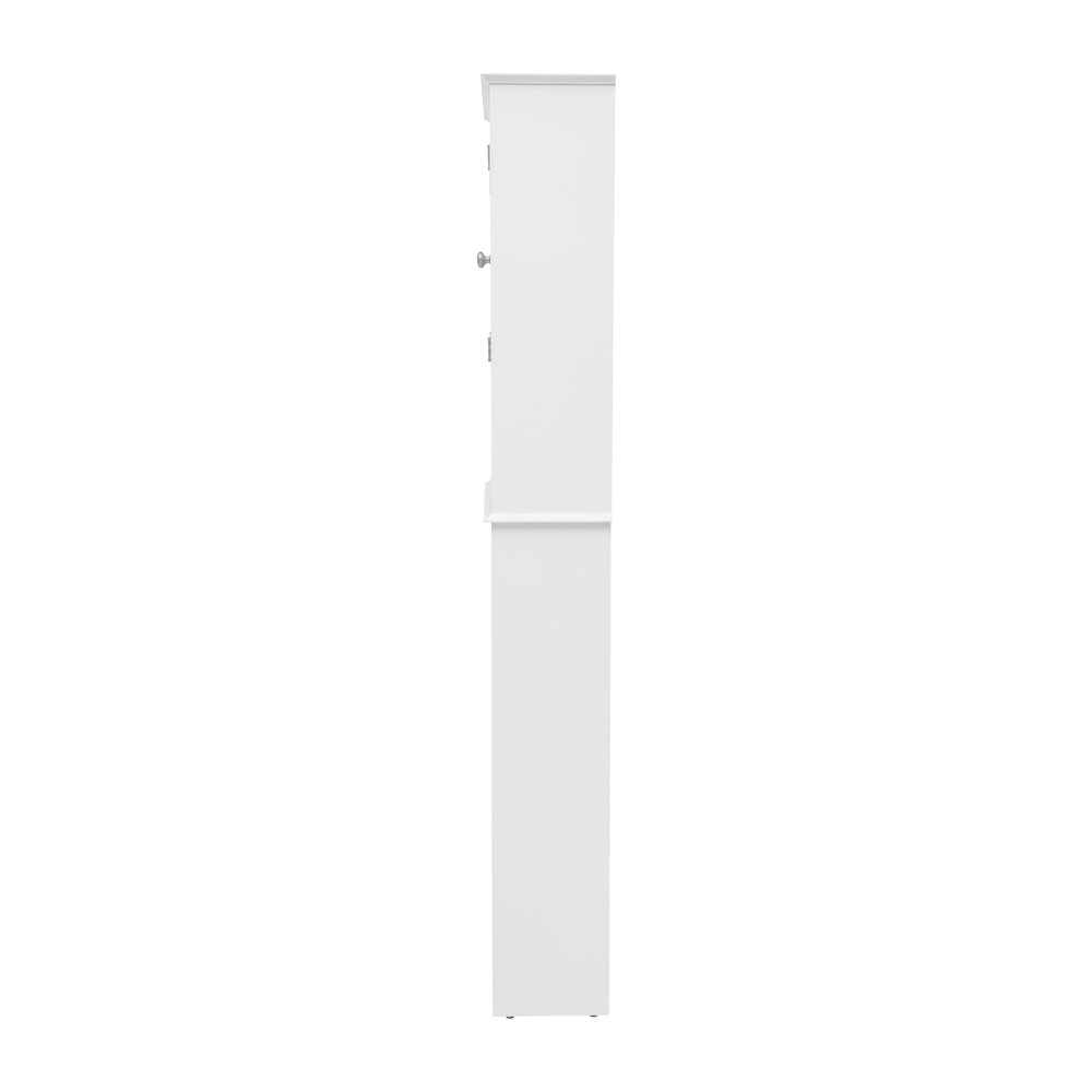 Farmhouse Style Over the Toilet Bathroom Storage Cabinet Organizer, White