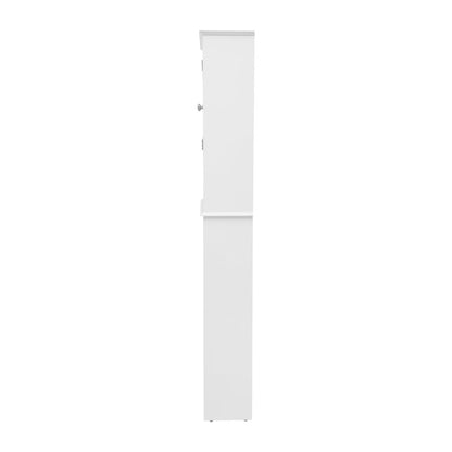 Farmhouse Style Over the Toilet Bathroom Storage Cabinet Organizer, White