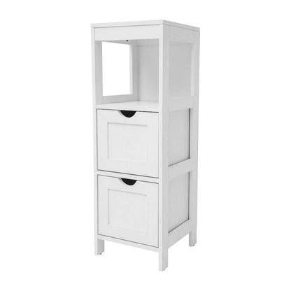 Farmhouse Bathroom Storage Organizer with Drawers, White