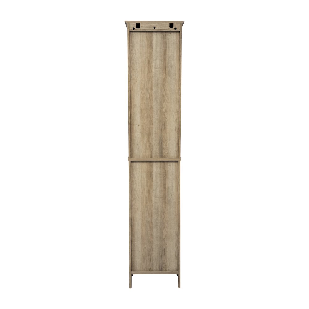 Farmhouse Tall Linen Tower Storage Cabinet, Brown