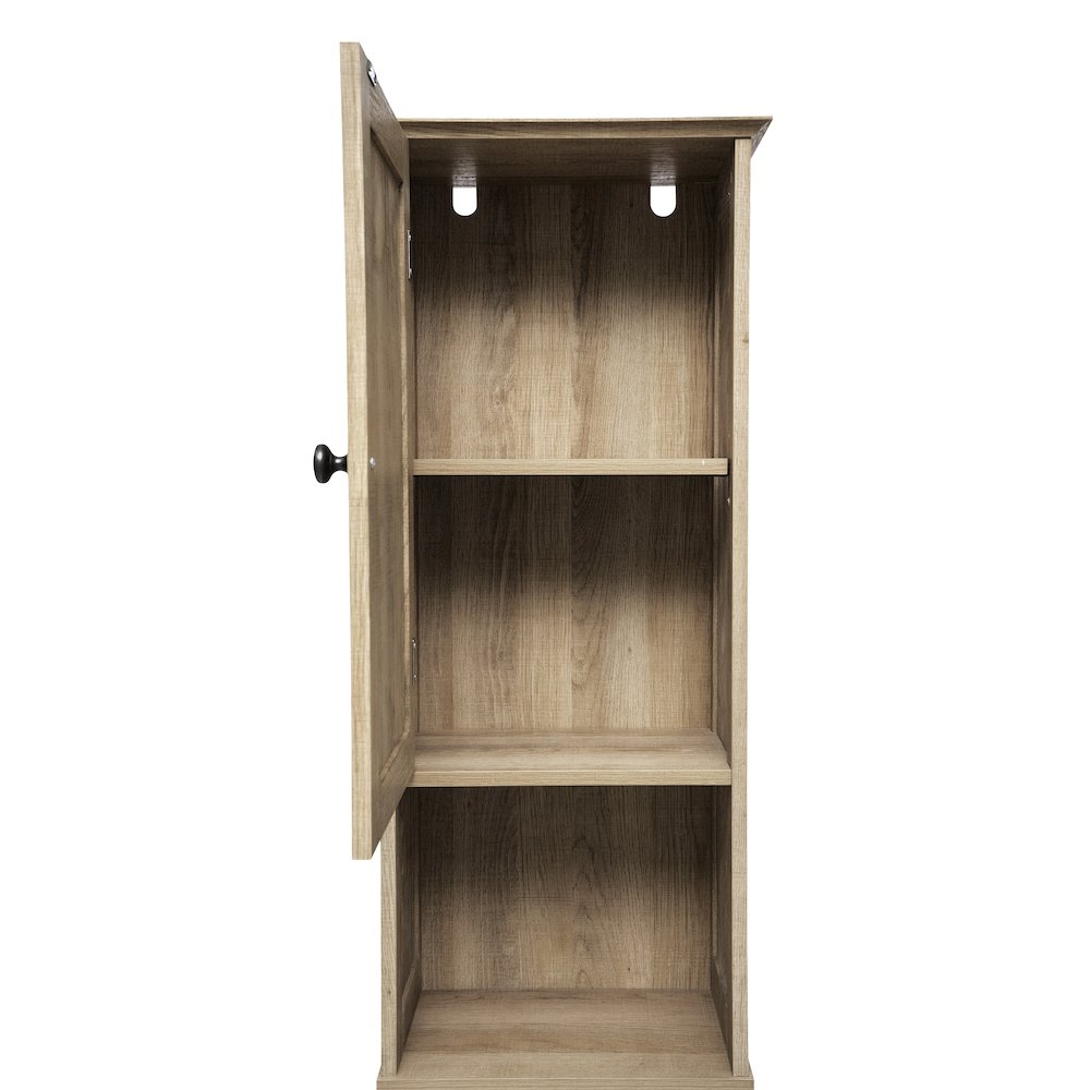 Farmhouse Tall Linen Tower Storage Cabinet, Brown