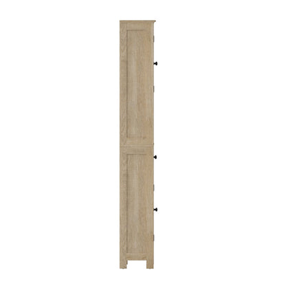 Farmhouse Tall Linen Tower Storage Cabinet, Brown