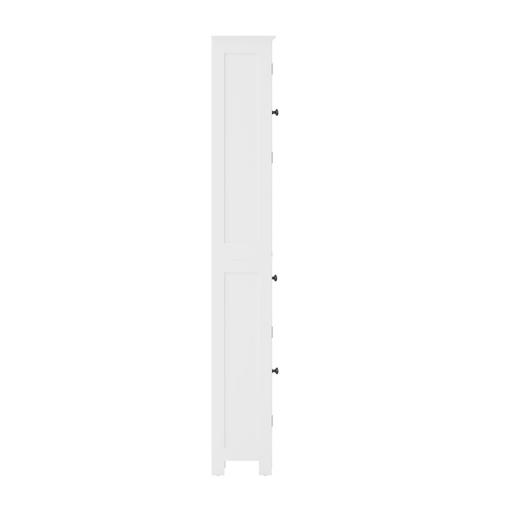 Farmhouse Tall Linen Tower Storage Cabinet, White